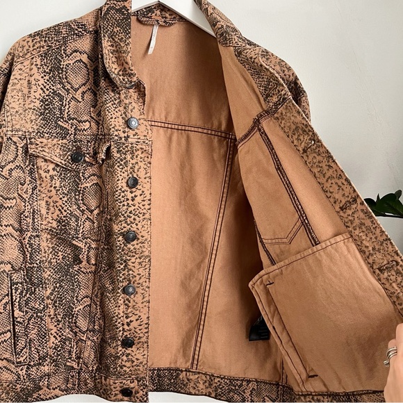 Free People Snake Print Trucker Jacket - Picture 6 of 13